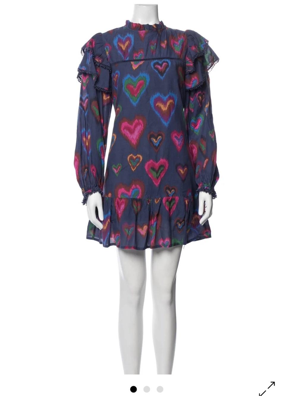 GUC Farm Rio X Anthropology ruffle mock neck dress size XL - Picture 13 of 16